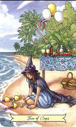 塔羅牌圣杯五 逆位
