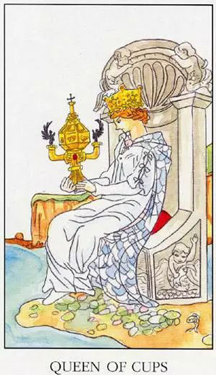 塔羅牌圣杯王后(正位/逆位)牌意解讀