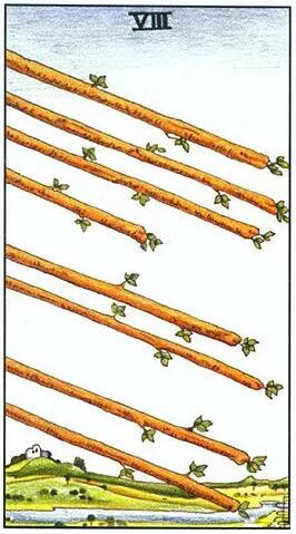 塔羅牌權杖八(正位/逆位)牌意解讀