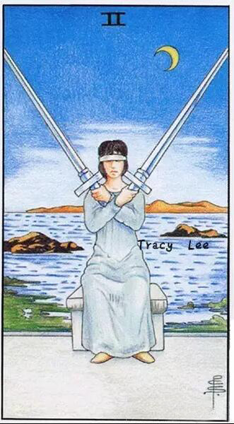 塔羅牌寶劍二正位逆位牌意解讀