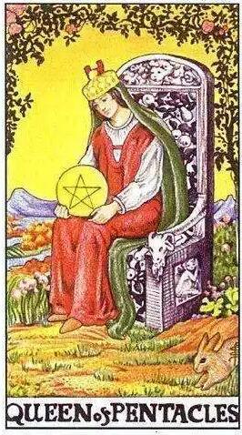 塔羅牌星幣皇后