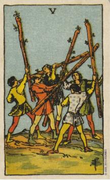 塔羅牌權杖5