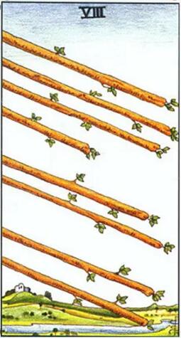 塔羅權杖八正位/逆位愛情事業財運解讀