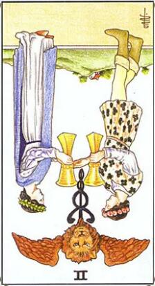 塔羅牌圣杯2正位逆位愛情事業財運解讀