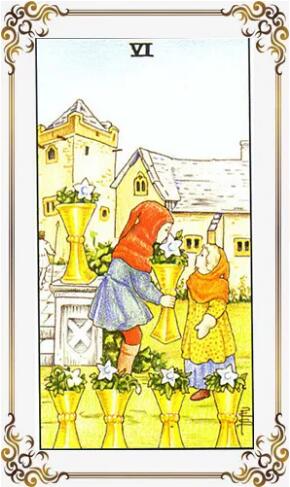 塔羅牌圣杯6正位逆位愛情事業財運解讀