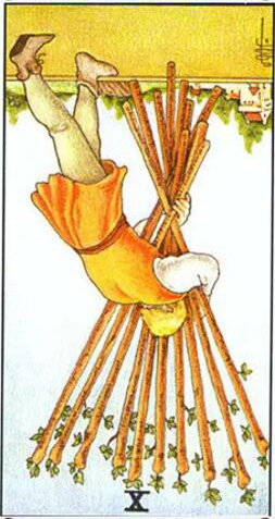 塔羅權杖十正位/逆位愛情事業財運解讀