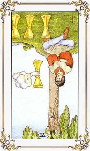 塔羅牌圣杯4正位逆位愛情事業財運解讀