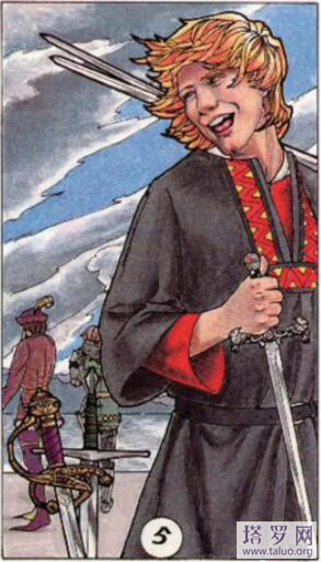 78張塔羅牌牌面解讀（寶劍五）