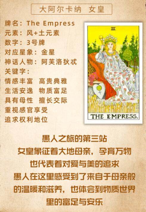韋特塔羅牌皇后(正位/逆位)牌意解釋