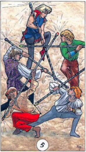 塔羅牌權杖五是什么意思