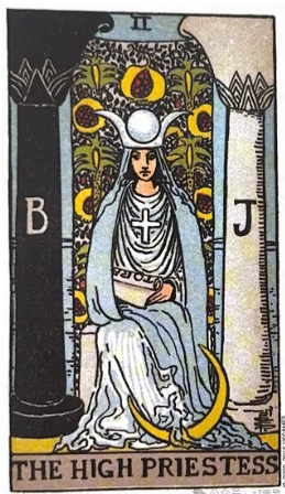 塔羅牌2號女祭司牌面正逆位含義解讀